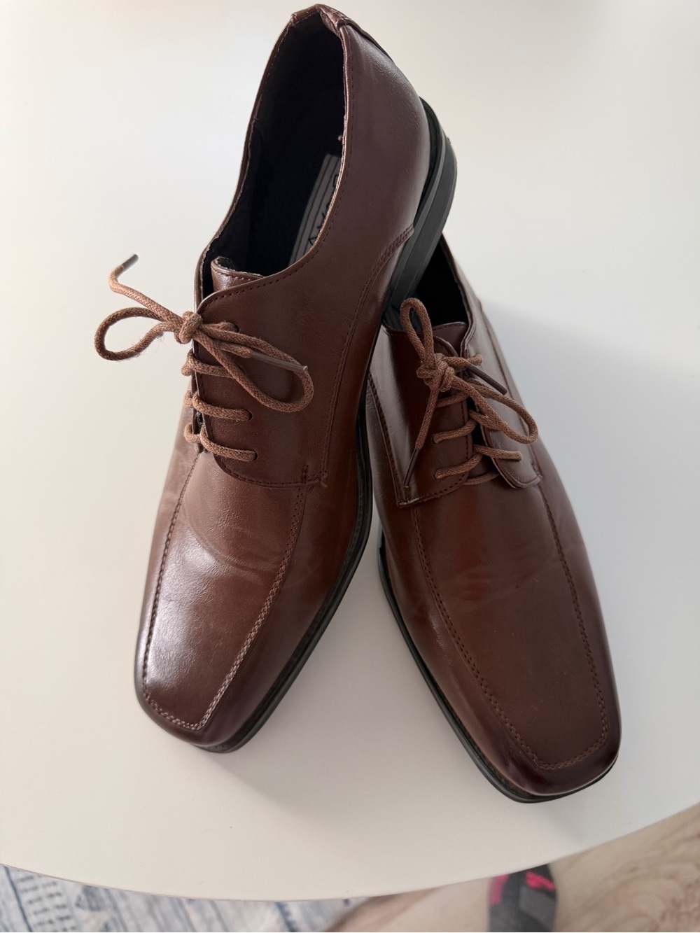 Oxford Brown Tuxedo Dress Shoe Square Toe Size 10